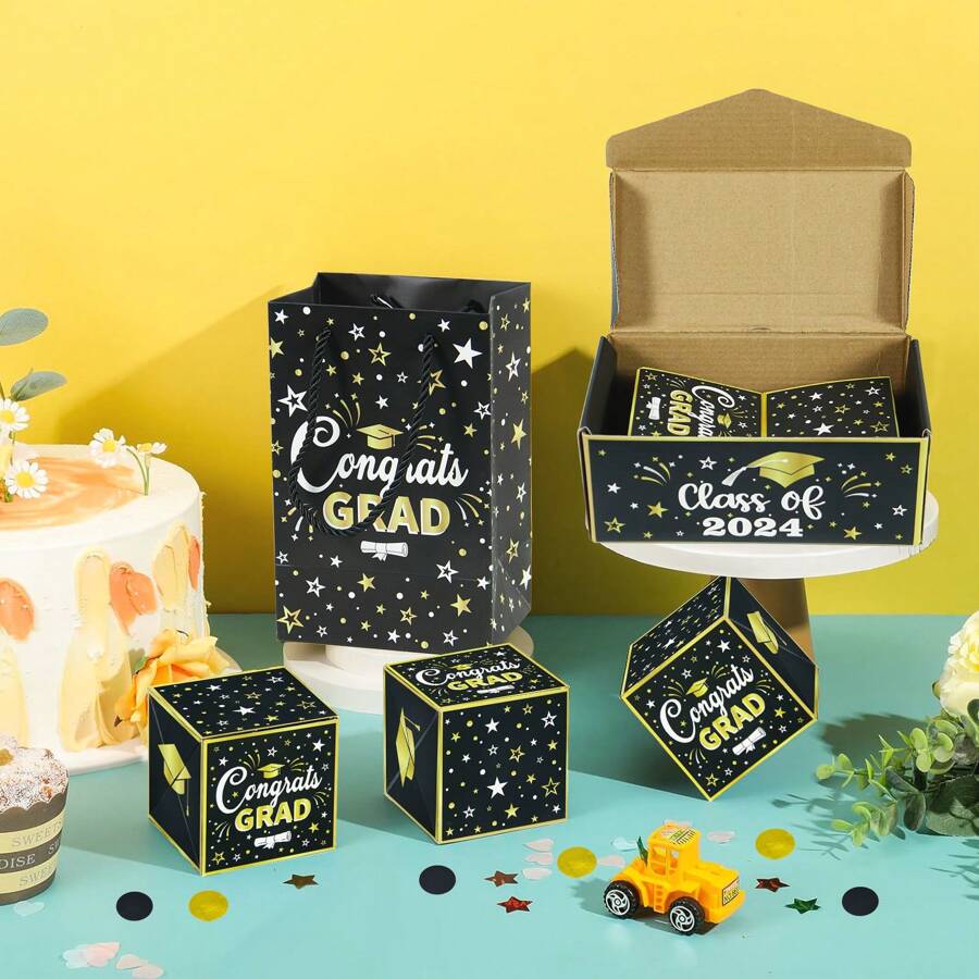 14PCS Graduation Explosion Money Box 10 Bounces Cash Exploding Money