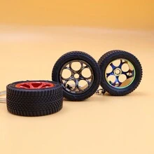 創意輪胎車輪裝飾鑰匙扣1個 - 銀色 - 查看 7