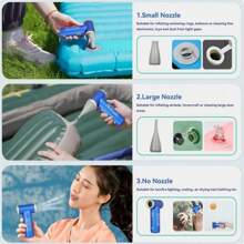 KICA Jetfan 2 Compressed Air Duster Electric Air Dust Blower Portable Cordless Computer Keyboard Cleaner For PC Car 100000RPM Blue - Blue - View 5