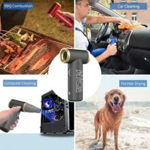 KICA Jetfan 2 Compressed Air Duster Electric Air Dust Blower Portable Cordless Computer Keyboard Cleaner For PC Car 100000RPM Blue - Blue - View 3