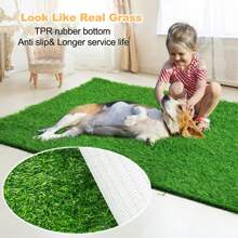 1 Pieza Alfombra De Césped Artificial, Alfombra De Césped Sintética, Alfombra De Césped Al Aire Libre, Decoración De Balcón, Almohadilla De Entrenamiento Para Mascotas - Verde - Ver 3