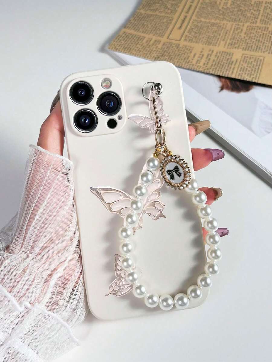 1 Vòng tay nơ ngọc trai giả và 1 Ốp điện thoại chống rơi họa tiết bướm TPU trắng, Tương thích với ốp /Ốp điện thoại đồng bộ/Ốp điện thoại có dây đeo/Ốp điện thoại đeo cổ tay/Ốp điện thoại ngộ nghĩnh/Ốp điện thoại Android/Tương thích với ốp điện thoại /Tương thích với ốp điện thoại /Tương thích với ốp điện thoại Oppo/Tương thích với Galaxy A51 4g/Tương thích với Galaxy A52/A52s 5g/Tương thích với Galaxy S23 Ultra/Tương thích với Galaxy A13 4g/Tương thích với Galaxy A12/Tương thích với Galaxy S22 Ultra/Tương thích với Oppo A54/Tương thích với Galaxy A54/Tương thích với iPhone 14 Pro Max/Tương thích với Galaxy A04e/Tương thích với Galaxy A05s/Tương thích với Galaxy A34/Tương thích với Galaxy S24 Ultra 5g/Tương thích với Redmi Note 13/Tương thích với Galaxy A14/Tương thích với Galaxy A32 4g, Phiên bản quốc tế, Không phải phiên bản nội địa - Nhiều màu - Xem 1