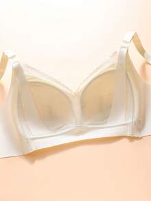 1 Áo ngực cho con bú in họa tiết dành cho phụ nữ mang thai, Áo ngực cho con bú ren thoáng khí có khả năng ôm và nâng ngực, chống chảy xệ, sau sinh, không dây, chống biến dạng cho mẹ - Rượu sâm banh - Xem 5