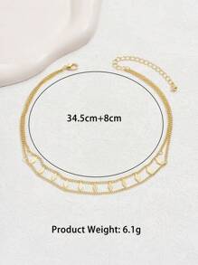 CAMBRIAN 1 Miếng Gấp đôi Nhiều lớp Vòng cổ choker Đối với phụ nữ Với Duy nhất , Đã nâng cấp & Thanh lịch Thiết kế ; Hợp thời Và Sành điệu Ăn mặc  Phụ kiện - Vàng - Xem 6