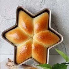 1pc Non-Stick Hexagon Star Shaped Rhinestone Bottom Cake Baking Pan For Home Use - Gold - View 5