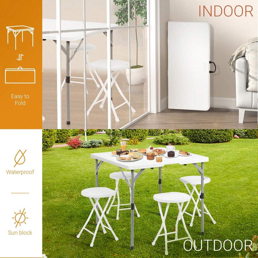 34" Fold In Half Square Table, BiFolding Commercial Table, Portable