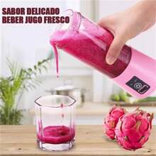 Licuadora Portátil Mini Exprimidor Extractor De Vidrio - Rosa - Ver 4