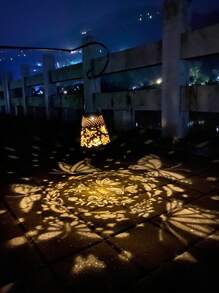 1入復古鐵藝太陽能燈帶繩掛飾,適用於庭院、花園、陽台及戶外裝飾 - 紅銅色 - 查看 8