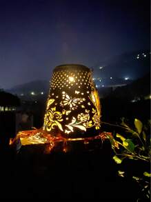 1入復古鐵藝太陽能燈帶繩掛飾,適用於庭院、花園、陽台及戶外裝飾 - 紅銅色 - 查看 9