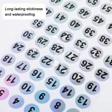 15 Sheets Number Stickers Labels Small Number Stickers, Consecutive Vinyl Number Labels 1-300 Number Round Sticker Labels Self Adhesive Number Stickers Inventory Storage Organizing Sticker - Multicolor - View 1