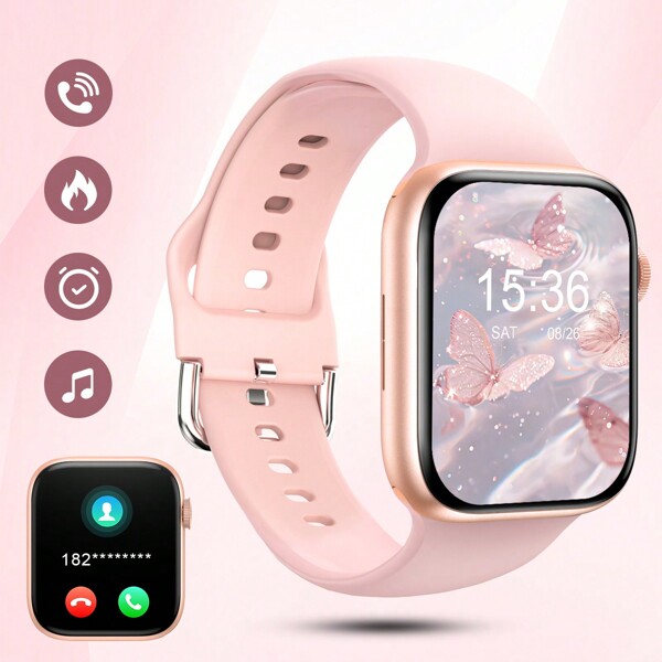 NEW 2024 Wireless Charging 2.01inch Full-Screen Smart Watch For Men And Women. Equipped With Silicone Strap And Multifunctional Features Like Call, Step, Calories, Message Reminder, Etc. Compatible With Android/IOS Phones.