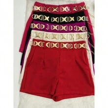 Women Shorts - 玫紅色 - 查看 2