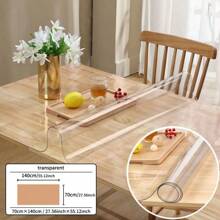 1pc Pvc Rectangle Tablecloth, Clear Plastic Table Cover, Waterproof & Anti Scratch Desk Protector For Home & Hotel, Suitable For Coffee Table, Dining Table, Etc. - Transparent - View 22