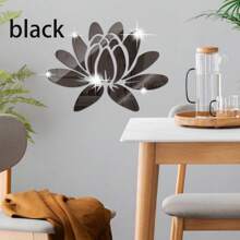 1pc Acrylic Mirror Wall Sticker, Lotus Shape Decorative Sticker Suitable For Bedroom, Office, Living Room, Bathroom, Hallway, Home Decoration,Stickers,Wall Decal,Vinly Decal For Home Decorations,Spring Decoration Items Refesh Your Home,Rama Decoration Stickers Gifts Birthday Graduation
