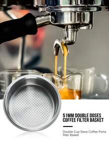Filtro de café con capacidad para 2 tazas de 51mm, filtro no presurizado para cafetera Breville, Delonghi, Krups y otros productos de café. Accesorio de café y útiles escolares para volver al colegio.