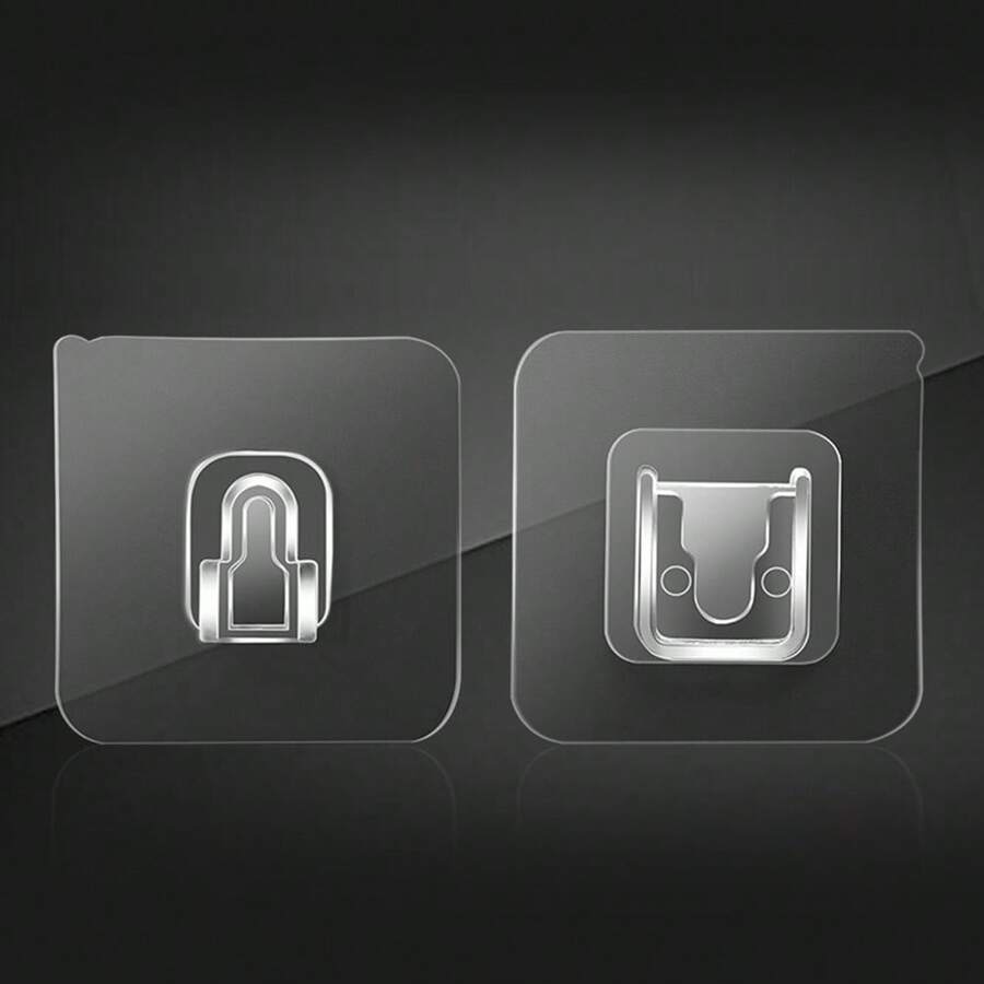 20 个强力塑料粘合防损挂钩，适用于厨房、浴室、卫生间，防水多功能壁挂架，防损且安装简便，适用于插座、路由器和其他家用电器，无需钻孔 - 無色 - 查看 1