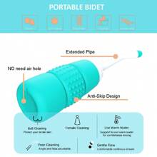Portable Travel Bidet Handheld Personal Bidet Sprayer Mini Portable Bidet For Toilet 350ML Eva Bottle Water Capacity With Extra Long Pointed Nozzle Spray Cleaner For Personal Hygiene Cleaning/Baby Care/Soothing Postpartum Care/(Outdoor/Travling) - Green - View 7