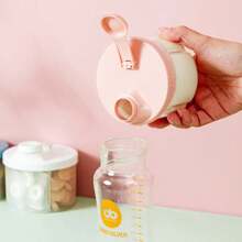 4-Compartment Baby Formula Milk Powder Container, Large Capacity Portable Infant Food Storage Box - Pink - View 4