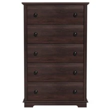HIFYOBRO 5 Drawers Dresser Chests, Double Anti-Toppling Dressers Cabinets, Tall Closet Dresser With Drawer, Wooden Organizer,Storage Cabinet For Bedroom/Living Room/Nursery/Hallway