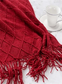 Red Cozy Throw Blanket, Suitable For Sofa, Bohemian Bed End, Living Room Decor, Ideal For Christmas And Everyday Use