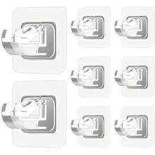 2pcs/Set Clear Rod Clip Curtain Rod Hooks, Non-Drilling Stick-On Expandable Rod Holders For Home Decoration