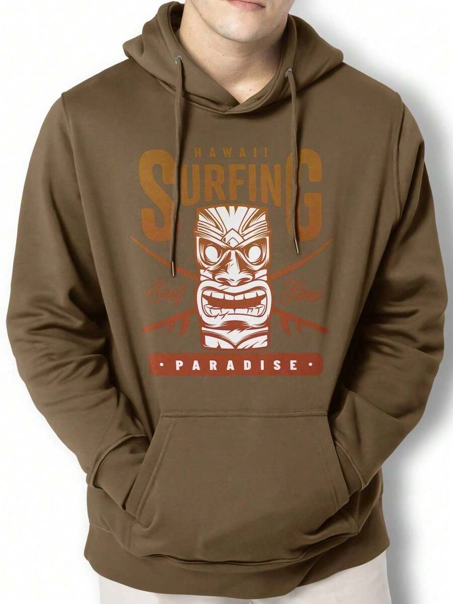 Men Hoodies - 鏽棕色 - 查看 1