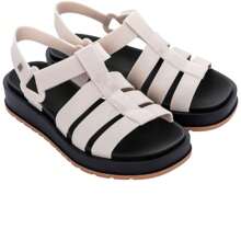 Women Flat Sandals - Đen và trắng - Xem 1
