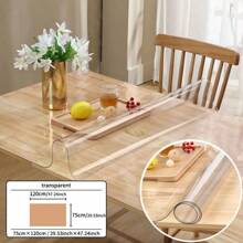 1pc Pvc Rectangle Tablecloth, Clear Plastic Table Cover, Waterproof & Anti Scratch Desk Protector For Home & Hotel, Suitable For Coffee Table, Dining Table, Etc. - Transparent - View 17