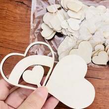 1pc Wooden Heart Design Guest Drop Box Creative DIY Signature Guest Book For Wedding, Party - L - View 8