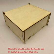 1pc Wooden Heart Design Guest Drop Box Creative DIY Signature Guest Book For Wedding, Party - L - View 9