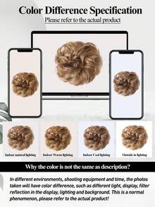 Lớn Lộn xộn tóc búi Dợn sóng Quăn Dây buộc tóc Sợi tổng hợp Chignon Tóc đuôi ngựa Dày Tóc lên Miếng tóc giả Đối với phụ nữ ( Dợn sóng , Quăn , Nâu ) - màu nâu - Xem 8