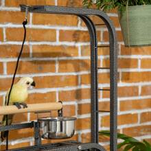 PawHut Parrot Stand Large Bird Perch Stand With Toy Hook & 3 Ladders - 灰色 - 查看 9