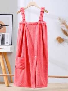 A Tắm Váy + A Mũ tắm , Nhung san hô Nắp nút , Siêu Mềm Và Hấp thụ , In Phòng tắm , Phòng tập thể dục , , Và Hằng ngày - Xem 4