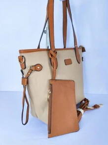 Women Tote Bags - 摩卡棕 - 查看 3