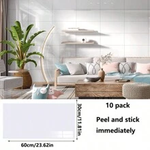 10 Stücke/paket 1,8 Quadratmeter Selbstklebende Tapete Zur Wanddekoration. Geeignet Für Badezimmer, Wohnzimmer Und Schlafzimmer, Zum Abziehen Und Aufkleben.