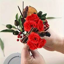 50pcs Artificial Rose Buds Silk Flower Heads, Suitable For Decoration, Crafts, Wedding, Party And Home Decor - Red - View 3
