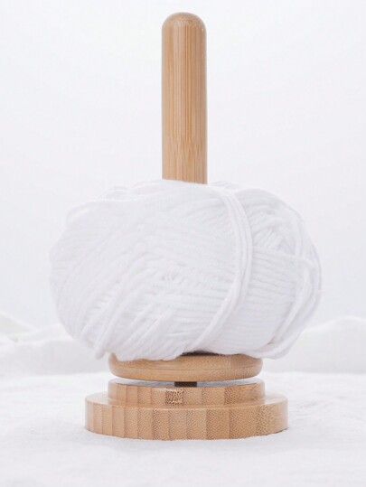 1pc Wooden Yarn Holder The Perfect Knitting Accessory For Spinning Threads, Wood Yarn Holder With Twirling Mechanism Classic, Knitting Embroidery Accessory With Crochet Hook, Craft Sewing Supplies