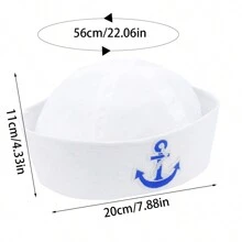 1pc Sailor Hat Captain Hat Halloween Costume Accessory - White - View 2