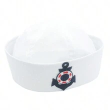 1pc Sailor Hat Captain Hat Halloween Costume Accessory - White - View 11