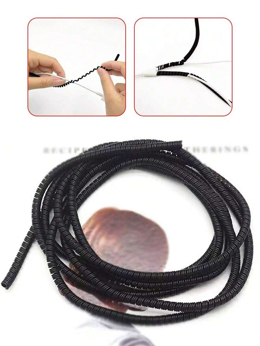 1 条 1.4 米三合一数据线，带保护套、电缆保护器、充电器保护器 - 黑色 - 查看 1