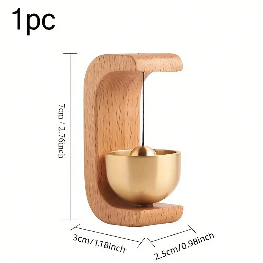 1pc DoorShaped Wooden Wind Chime, Entrance Doorbell Ornaments, Random Pattern & Color