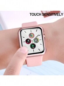 3 件 PC+钢化玻璃一体式智能手表壳，防震休闲保护套，兼容 Apple Watch Series Ultra/SE/10/9/8/7/6/5/4/3/2/1、38/40/41/42/44/45/46/49 毫米、配件 - 3個顏色 - 查看 6