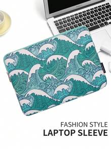 canvas artisan Portable Shockproof Laptop Bag Printing Laptop Sleeve For Matebook Microsoft - Green - View 3