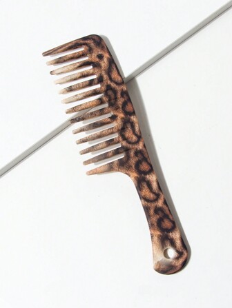 1 pezzo Pettine in stile astratto con stampa marmorizzata ad ampia copertura, facile da trasportare e da riporre in borsa o cassettiera di casa, facile da pulire con motivo leopardato a denti larghi, idea regalo per la fidanzata per San Valentino, spazzola per capelli, accessori per capelli, prodotti per capelli e accessori per barbiere, salone di bellezza, articoli essenziali da viaggio, articoli per il rientro a scuola, articoli essenziali per le vacanze, accessori per capelli per le donne