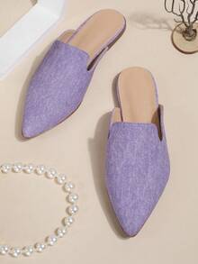 Fashionable Purple Closed Toe Flats Ballerinas For Women - Purple - View 1