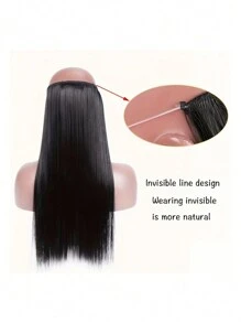 Synthetic 22 Inches No Clips In Natural Hidden Secret Wig Piece Hair Extension Long Curly Fish Line Hair Pieces - Gold - View 5