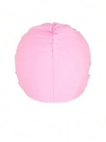 Touca de Natação Sólida com Design Franzido, Moda Plus Size, Essenciais de Praia, Acessórios de Praia, Boia de Piscina