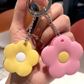 Cute 1pc Flower Keychain Key Cover, Multicolor Flower Design Pvc Rubber Keychain Cover, Universal For Car Key/Door Key, Creative Gift For Men And Women Car Accessories Bag Charm School