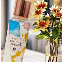 Perfume para dama, body mist para mujer VV Love,250 ml,con glitter, aroma froral ,delicioso - Floral - Ver 2