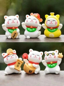 New Arrival Small Lucky Cat Action Figure Doll Home Decor Kids' Festival Blind Box Gift Set For Students(Corporate Gift) - Multicolor - View 1